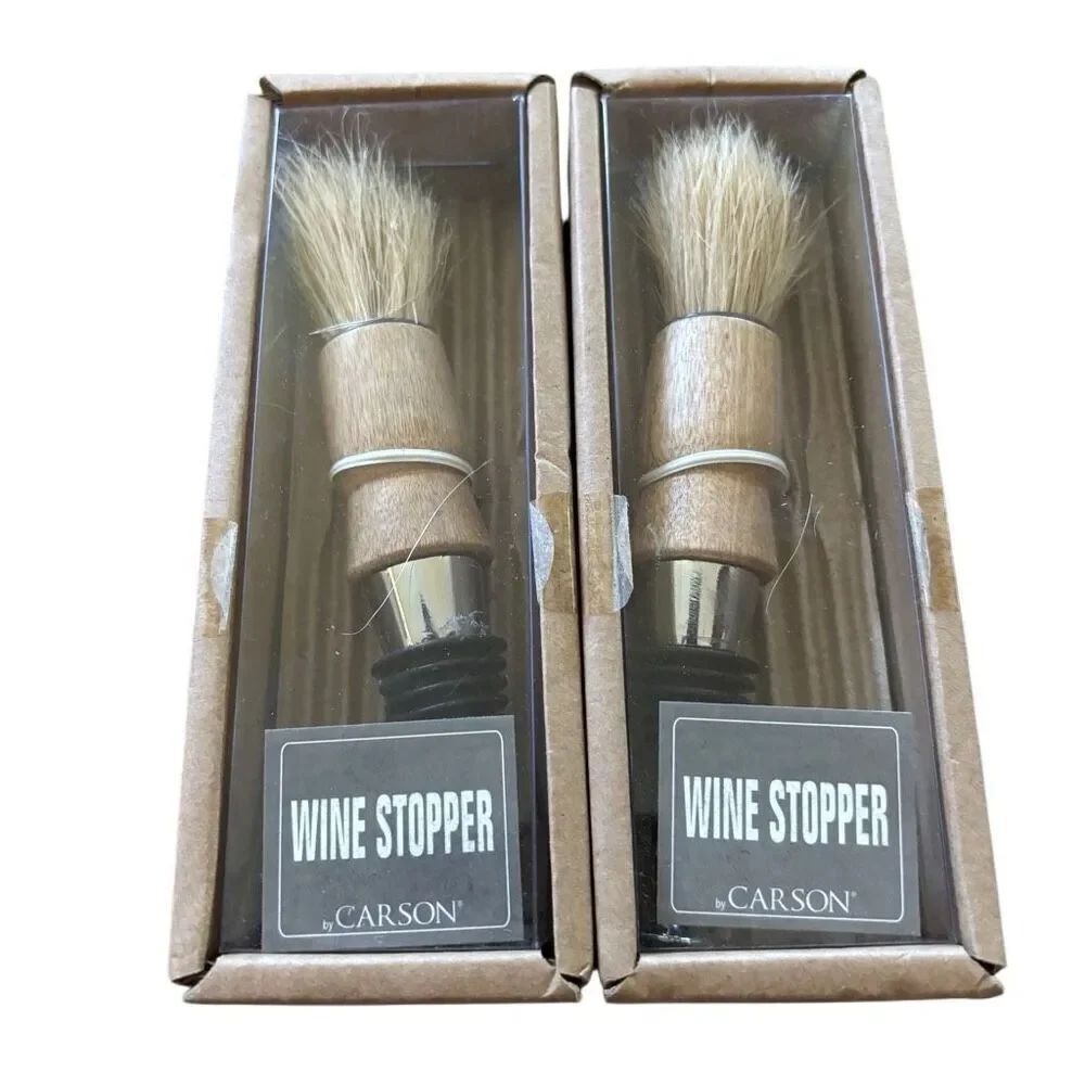 2 Carlson Wine Stopper Shaving Brushes *New*